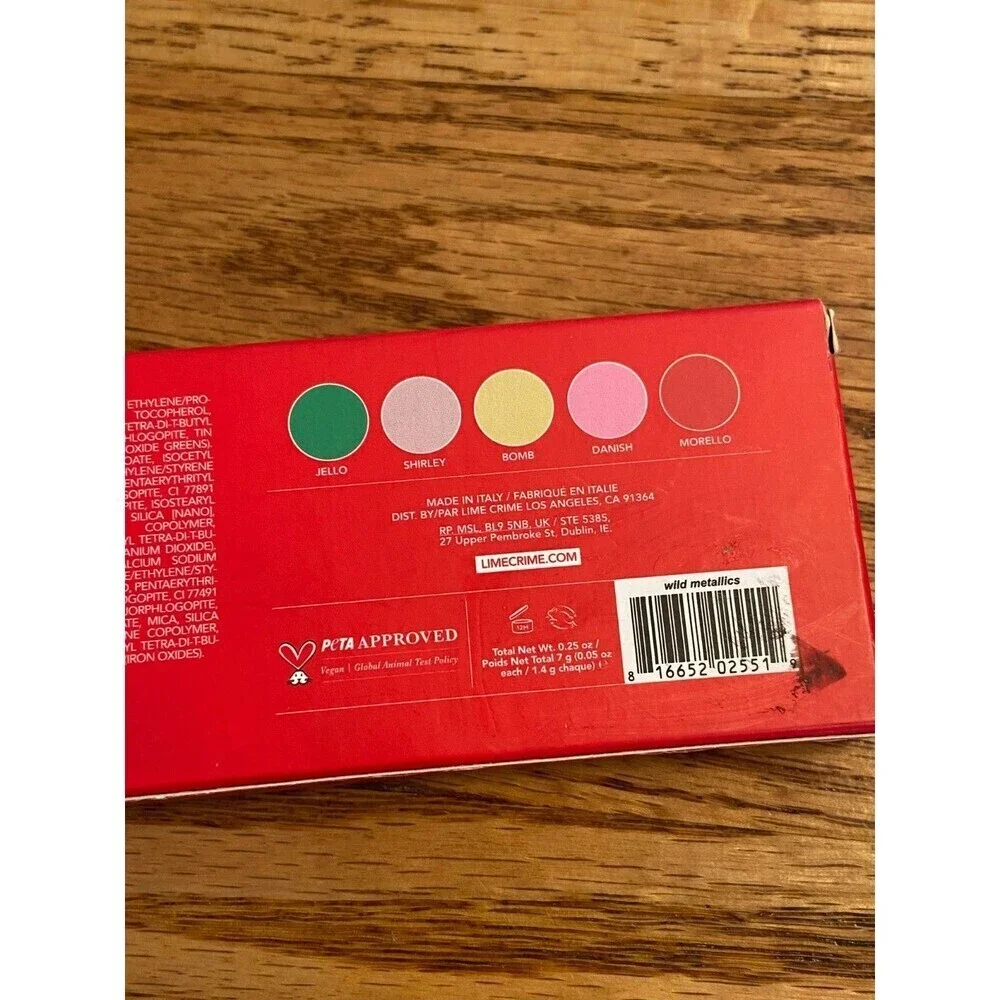 Lime crime wet cherry wild metallics eye palette full size NIB Eyeshadow Rare